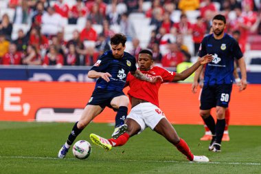 Liga Portekiz maçında SL Benfica ve FC Arouca (Maciej Rogowski) takımları arasında Alfonso Trezza ve Florentino Luis görüldü.)