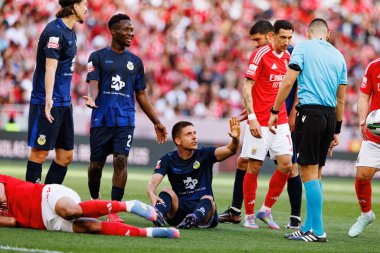 SL Benfica ve FC Arouca (Maciej Rogowski) takımları arasında oynanan Liga Portekiz maçında her iki takımın oyuncuları)