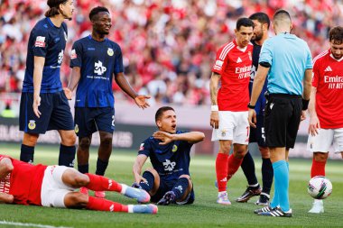 SL Benfica ve FC Arouca (Maciej Rogowski) takımları arasında oynanan Liga Portekiz maçında her iki takımın oyuncuları)