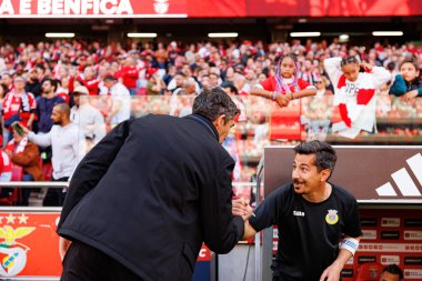 Bruno Lage ve Claudio Botelho Liga Portekiz maçı sırasında SL Benfica ve FC Arouca (Maciej Rogowski) 