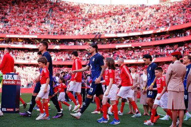 Jose Fontan, Boris Popoviç ve Pedro Santos, Liga Portekiz maçında SL Benfica ve FC Arouca (Maciej Rogowski) takımları arasında görüldü.)