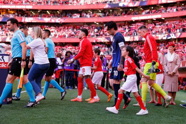 Nicolas Otamendi, David Remeseiro Salgueiro Jason ve Anatoliy Trubin Liga Portekiz maçı sırasında SL Benfica ve FC Arouca (Maciej Rogowski)