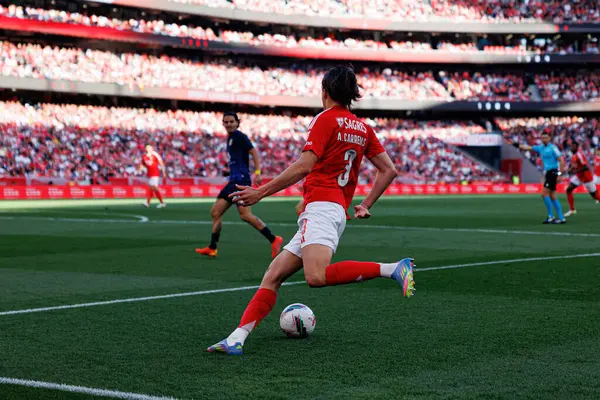 Alvaro Carreras, Liga Portekiz maçında SL Benfica ve FC Arouca (Maciej Rogowski) takımları arasında görüldü.)