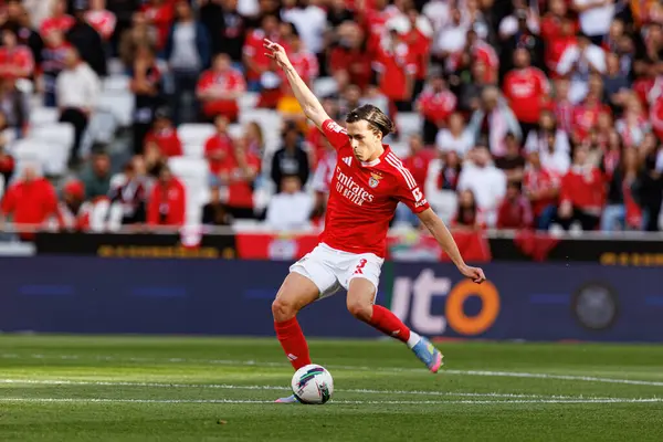 Alvaro Carreras, Liga Portekiz maçında SL Benfica ve FC Arouca (Maciej Rogowski) takımları arasında görüldü.)