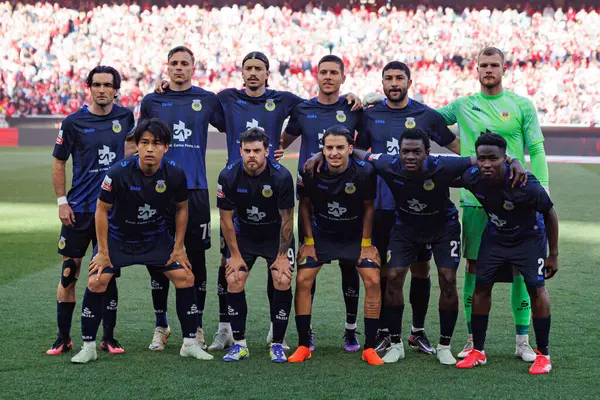 Liga Portekiz maçında SL Benfica ve FC Arouca (Maciej Rogowski) takımları arasında Arouca oyuncuları görüldü.)