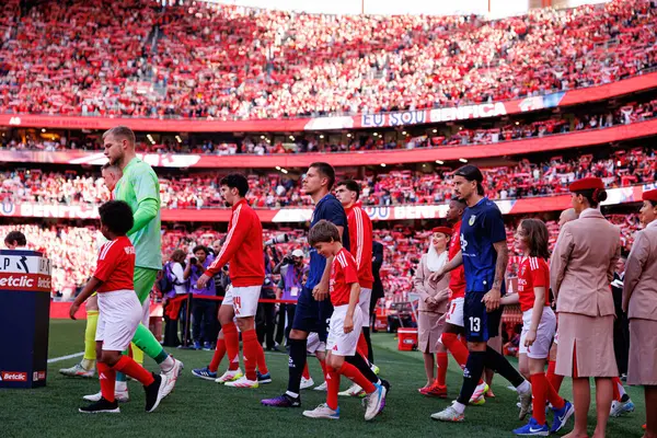 Nico Mantl, Jose Fontan ve Boris Popoviç, Liga Portekiz maçında SL Benfica ve FC Arouca (Maciej Rogowski) takımları arasında görüldü.)