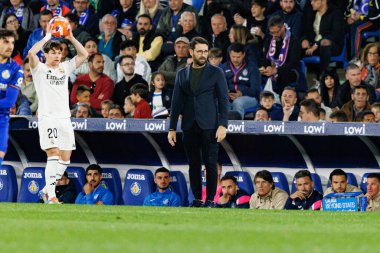 Estadio Coliseum 'daki Getafe CF ve Real Madrid CF takımları arasında LaLiga EA SPORTS maçı sırasında görülen Jose Bordalas (Maciej Rogowski)