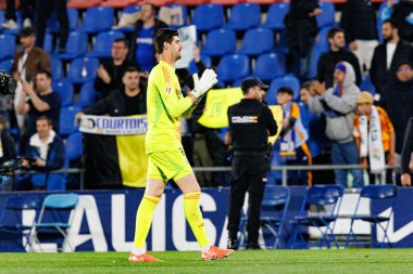 Thibaut Courtois, LaLiga EA SPORTS maçı sırasında Estadio Kolezyumu 'nda Getafe CF ve Real Madrid CF takımları arasında görüldü (Maciej Rogowski)