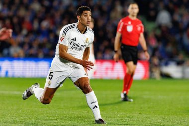 Jude Bellingham, Estadio Coliseum 'daki Getafe CF ve Real Madrid CF takımları arasında oynanan LaLiga EA SPORTS maçı sırasında görüldü (Maciej Rogowski)