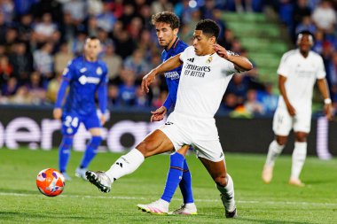 Jude Bellingham, Estadio Coliseum 'daki Getafe CF ve Real Madrid CF takımları arasında oynanan LaLiga EA SPORTS maçı sırasında görüldü (Maciej Rogowski)