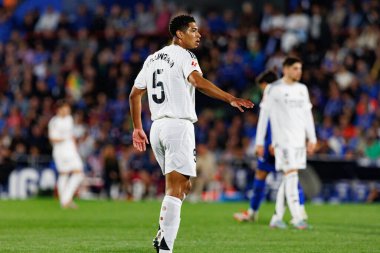 Jude Bellingham, Estadio Coliseum 'daki Getafe CF ve Real Madrid CF takımları arasında oynanan LaLiga EA SPORTS maçı sırasında görüldü (Maciej Rogowski)