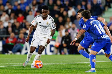 Küçük Vinicius, LaLiga EA SPORTS maçı sırasında Estadio Coliseum 'da Getafe CF ve Real Madrid CF takımları arasında görüldü (Maciej Rogowski)