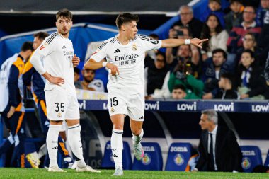 LaLiga EA SPORTS maçı sırasında Estadio Coliseum 'da Getafe CF ve Real Madrid CF takımları arasında görüldü (Maciej Rogowski)