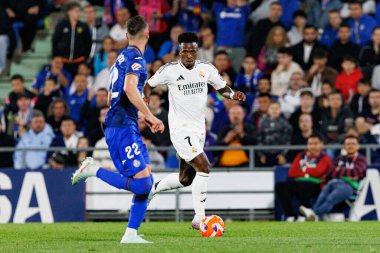 Küçük Vinicius, LaLiga EA SPORTS maçı sırasında Estadio Coliseum 'da Getafe CF ve Real Madrid CF takımları arasında görüldü (Maciej Rogowski)