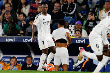 Küçük Vinicius, LaLiga EA SPORTS maçı sırasında Estadio Coliseum 'da Getafe CF ve Real Madrid CF takımları arasında görüldü (Maciej Rogowski)