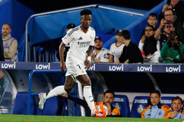 Küçük Vinicius, LaLiga EA SPORTS maçı sırasında Estadio Coliseum 'da Getafe CF ve Real Madrid CF takımları arasında görüldü (Maciej Rogowski)