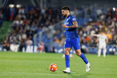 Omar Alderete, Estadio Coliseum 'daki Getafe CF ve Real Madrid CF takımları arasında LaLiga EA SPORTS maçı sırasında görüldü (Maciej Rogowski)