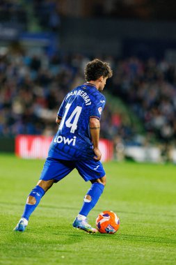 Juan Bernat LaLiga EA SPORTS maçı sırasında Estadio Coliseum 'da Getafe CF ve Real Madrid CF takımları arasında görüldü (Maciej Rogowski)