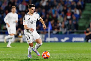 Brahim Diaz, Estadio Coliseum 'daki Getafe CF ve Real Madrid CF takımları arasında LaLiga EA SPORTS maçında görüldü (Maciej Rogowski)