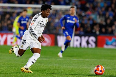 LaLiga EA SPORTS maçı sırasında Estadio Coliseum 'da Getafe CF ve Real Madrid CF takımları arasında görüldü (Maciej Rogowski)