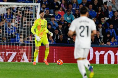 Thibaut Courtois, LaLiga EA SPORTS maçı sırasında Estadio Kolezyumu 'nda Getafe CF ve Real Madrid CF takımları arasında görüldü (Maciej Rogowski)
