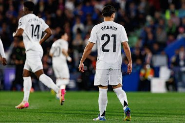 Brahim Diaz, Estadio Coliseum 'daki Getafe CF ve Real Madrid CF takımları arasında LaLiga EA SPORTS maçında görüldü (Maciej Rogowski)