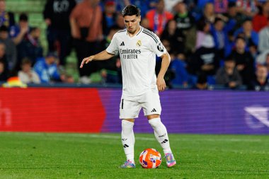 Brahim Diaz, Estadio Coliseum 'daki Getafe CF ve Real Madrid CF takımları arasında LaLiga EA SPORTS maçında görüldü (Maciej Rogowski)