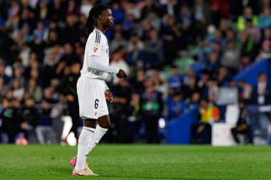 Eduardo Camavinga, LaLiga EA SPORTS maçı sırasında Estadio Coliseum 'daki Getafe CF ve Real Madrid CF takımları arasında görüldü (Maciej Rogowski)
