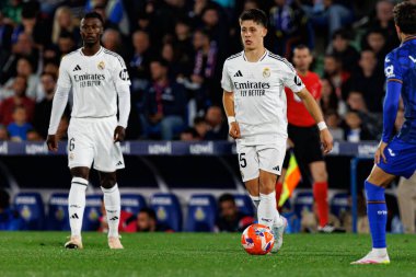 LaLiga EA SPORTS maçı sırasında Estadio Coliseum 'da Getafe CF ve Real Madrid CF takımları arasında görüldü (Maciej Rogowski)