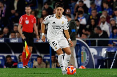 LaLiga EA SPORTS maçı sırasında Estadio Coliseum 'da Getafe CF ve Real Madrid CF takımları arasında görüldü (Maciej Rogowski)