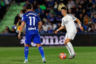 LaLiga EA SPORTS maçı sırasında Estadio Coliseum 'da Getafe CF ve Real Madrid CF takımları arasında görüldü (Maciej Rogowski)