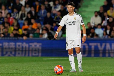 LaLiga EA SPORTS maçı sırasında Estadio Coliseum 'da Getafe CF ve Real Madrid CF takımları arasında görüldü (Maciej Rogowski)