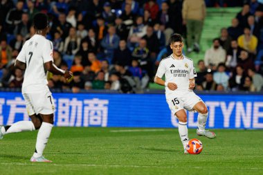 LaLiga EA SPORTS maçı sırasında Estadio Coliseum 'da Getafe CF ve Real Madrid CF takımları arasında görüldü (Maciej Rogowski)