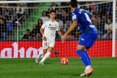 LaLiga EA SPORTS maçı sırasında Estadio Coliseum 'da Getafe CF ve Real Madrid CF takımları arasında görüldü (Maciej Rogowski)