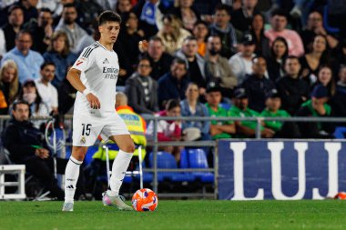 LaLiga EA SPORTS maçı sırasında Estadio Coliseum 'da Getafe CF ve Real Madrid CF takımları arasında görüldü (Maciej Rogowski)