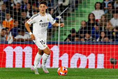 LaLiga EA SPORTS maçı sırasında Estadio Coliseum 'da Getafe CF ve Real Madrid CF takımları arasında görüldü (Maciej Rogowski)