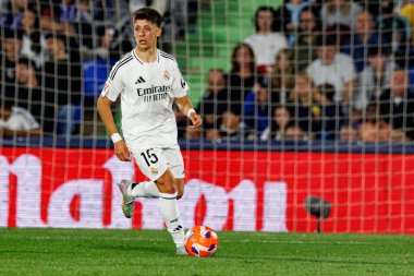 LaLiga EA SPORTS maçı sırasında Estadio Coliseum 'da Getafe CF ve Real Madrid CF takımları arasında görüldü (Maciej Rogowski)