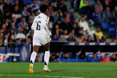 LaLiga EA SPORTS maçı sırasında Estadio Coliseum 'da Getafe CF ve Real Madrid CF takımları arasında görüldü (Maciej Rogowski)