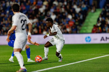 Küçük Vinicius, LaLiga EA SPORTS maçı sırasında Estadio Coliseum 'da Getafe CF ve Real Madrid CF takımları arasında görüldü (Maciej Rogowski)