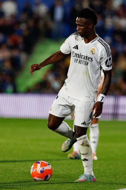 Küçük Vinicius, LaLiga EA SPORTS maçı sırasında Estadio Coliseum 'da Getafe CF ve Real Madrid CF takımları arasında görüldü (Maciej Rogowski)