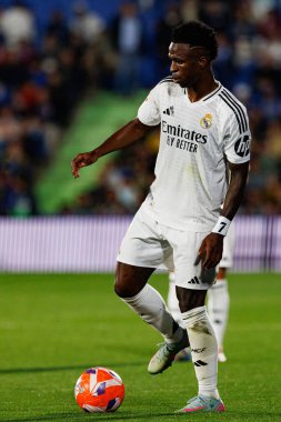 Küçük Vinicius, LaLiga EA SPORTS maçı sırasında Estadio Coliseum 'da Getafe CF ve Real Madrid CF takımları arasında görüldü (Maciej Rogowski)