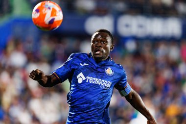 LaLiga EA SPORTS maçı sırasında Estadio Coliseum 'da Getafe CF ve Real Madrid CF takımları arasında görülen Djene (Maciej Rogowski)