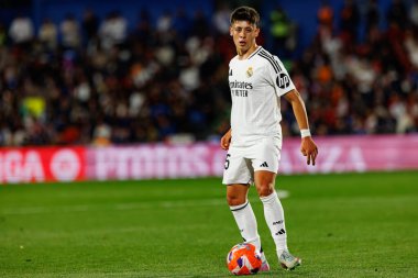 LaLiga EA SPORTS maçı sırasında Estadio Coliseum 'da Getafe CF ve Real Madrid CF takımları arasında görüldü (Maciej Rogowski)