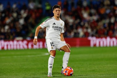 LaLiga EA SPORTS maçı sırasında Estadio Coliseum 'da Getafe CF ve Real Madrid CF takımları arasında görüldü (Maciej Rogowski)