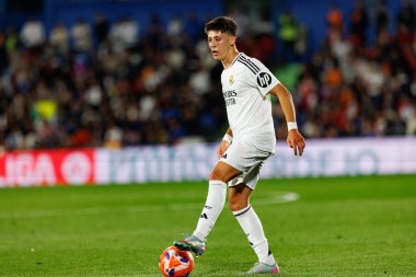 LaLiga EA SPORTS maçı sırasında Estadio Coliseum 'da Getafe CF ve Real Madrid CF takımları arasında görüldü (Maciej Rogowski)