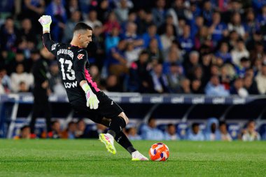 David Soria, LaLiga EA SPORTS maçı sırasında Estadio Coliseum 'da Getafe CF ve Real Madrid CF takımları arasında görüldü (Maciej Rogowski)