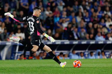 David Soria, LaLiga EA SPORTS maçı sırasında Estadio Coliseum 'da Getafe CF ve Real Madrid CF takımları arasında görüldü (Maciej Rogowski)