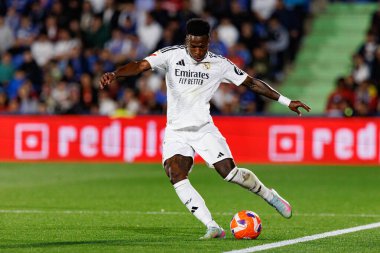 Küçük Vinicius, LaLiga EA SPORTS maçı sırasında Estadio Coliseum 'da Getafe CF ve Real Madrid CF takımları arasında görüldü (Maciej Rogowski)