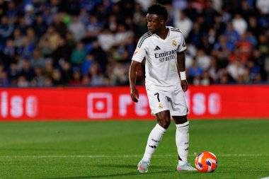 Küçük Vinicius, LaLiga EA SPORTS maçı sırasında Estadio Coliseum 'da Getafe CF ve Real Madrid CF takımları arasında görüldü (Maciej Rogowski)
