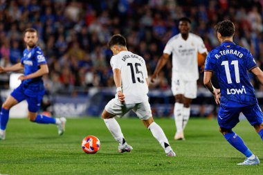 LaLiga EA SPORTS maçı sırasında Estadio Coliseum 'da Getafe CF ve Real Madrid CF takımları arasında görüldü (Maciej Rogowski)